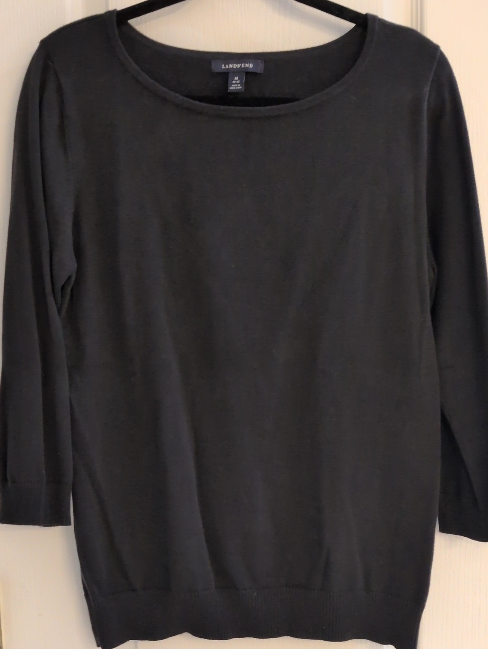 Lands' End - Black Long Sleeve 3/4 Knit Sweater